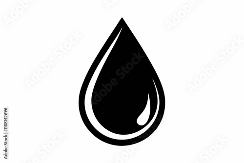 water drop line art silhouette vector illustration