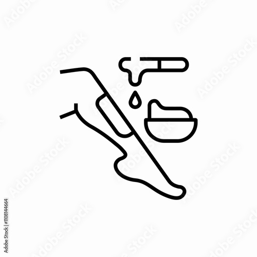 leg wax depilation icon sign vector