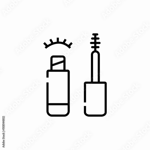 mascara eyelashes icon sign vector