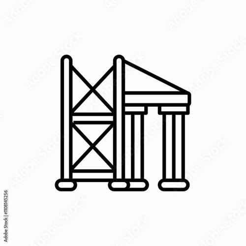 restoration landmark icon sign vector