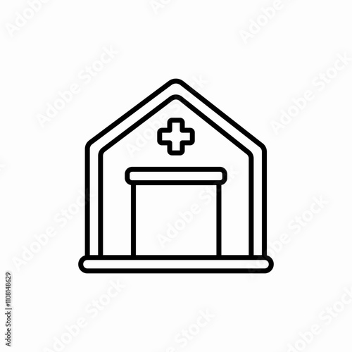 army medical center tent icon sign vector