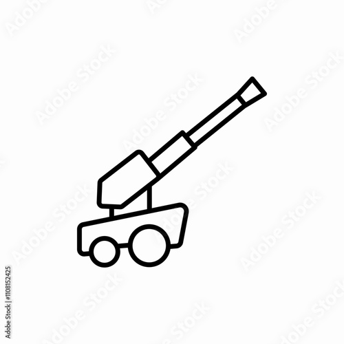 air defense gun icon sign vector
