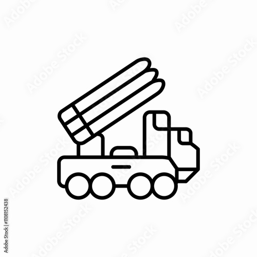 air defence truck icon sign vector
