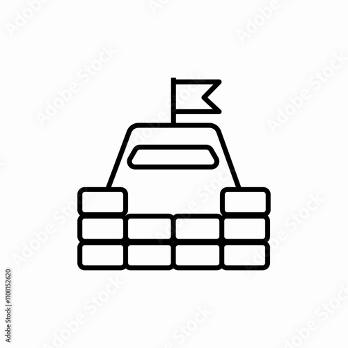 army blockhouse icon sign vector photo