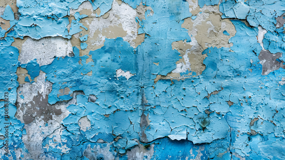 Fototapeta premium Blue Concrete Stone Surface Paint Wall Background: Background with a blue concrete stone surface.