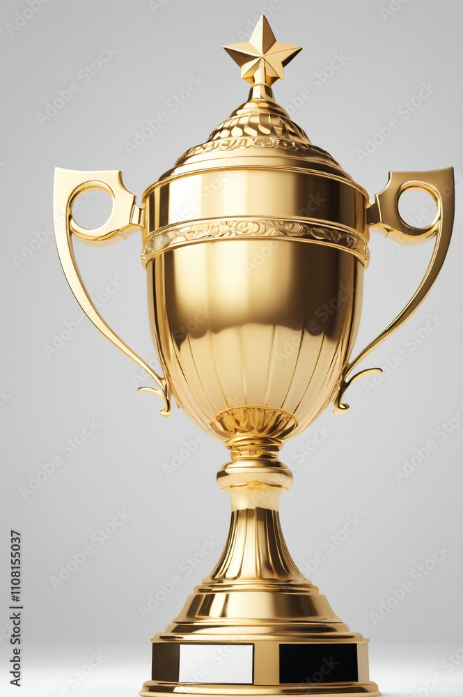 Fototapeta premium winner golden trophy cup on white background