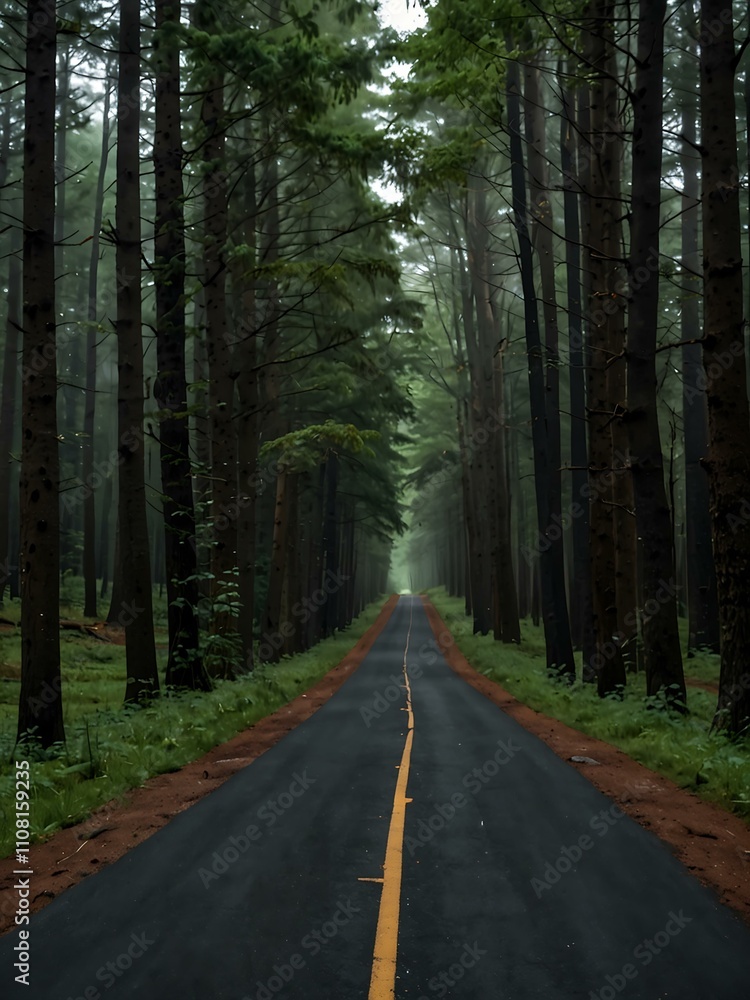 Obraz premium Road through a forest.