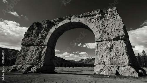 Roosevelt Arch in Yellowstone National Park. photo