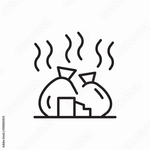 stinky garbage bags icon sign vector