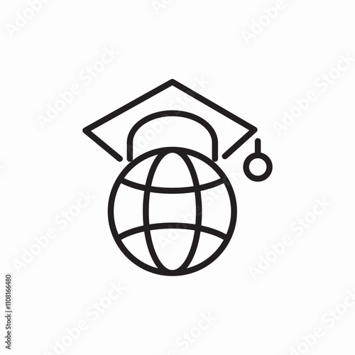 world wide education icon sign vector