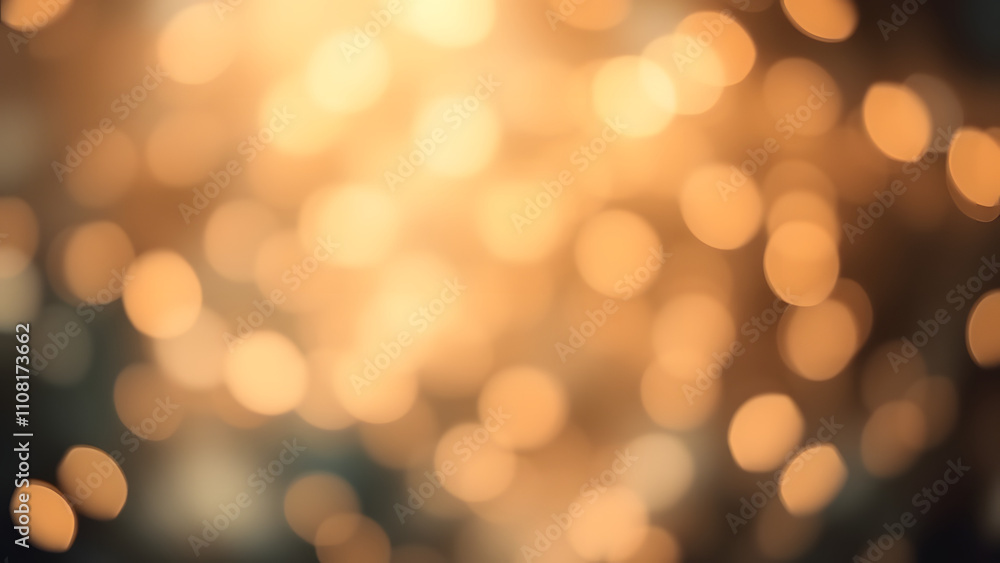Obraz premium A light bokeh effect with subtle sparkle in champagne tones, perfect for a festive mood