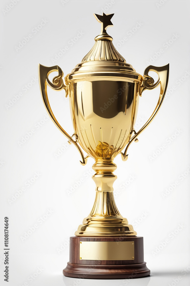 Fototapeta premium winner golden trophy cup on white background