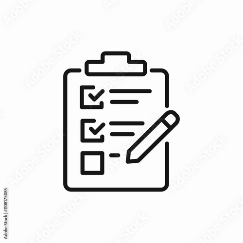 clipboard check list fill icon sign vector