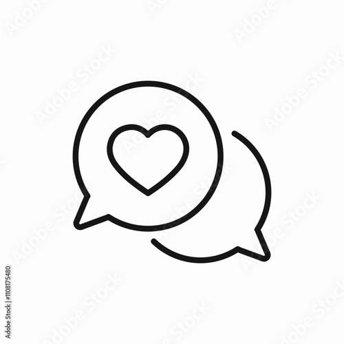 romantic talk speech bubble icon sign vector