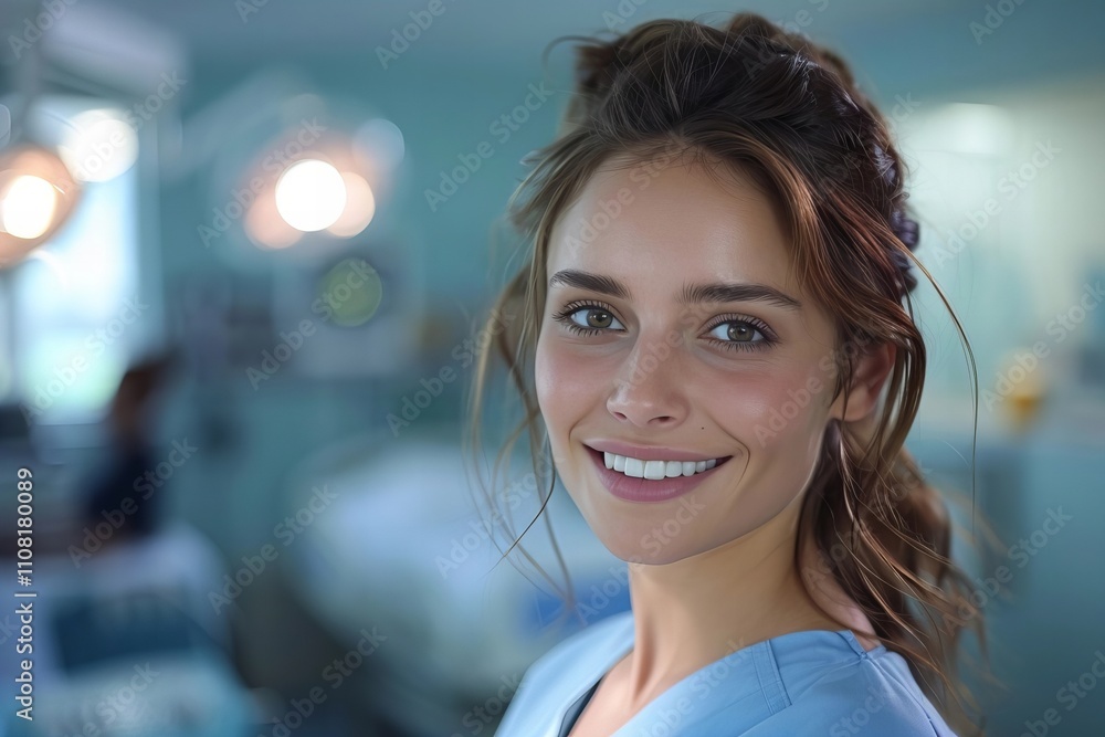 Transforming Healthcare: The Radiant Smile of a Female Medical Illustrator in the Hospital Transforming Healthcare: The Radiant Smile of a Female Medical Illustrator in the Hospital