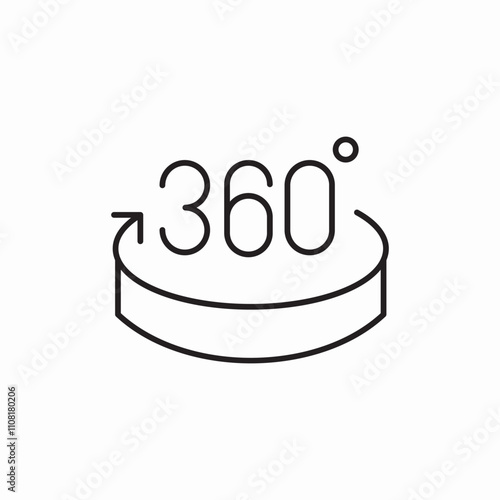 360 degrees icon sign vector