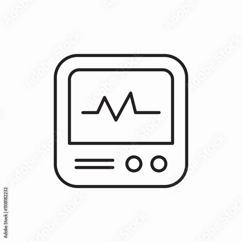 EKG monitor icon sign vector