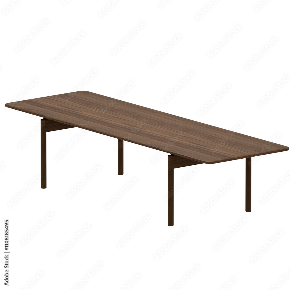 3d render rectangular table with transparent background 3d render rectangular table with transparent background