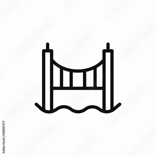 river bridge icon sign vector