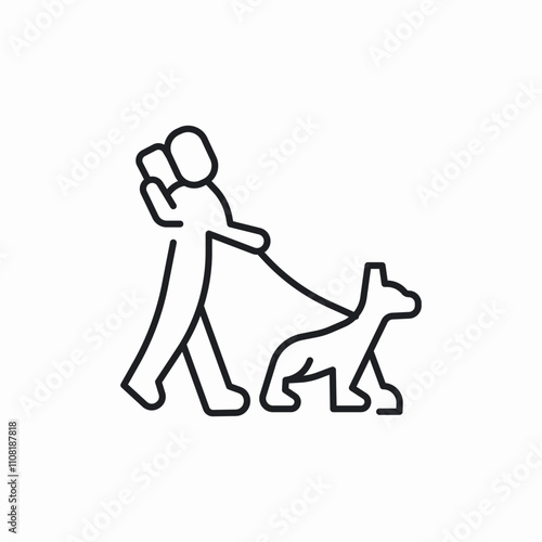 walking dog icon sign vector