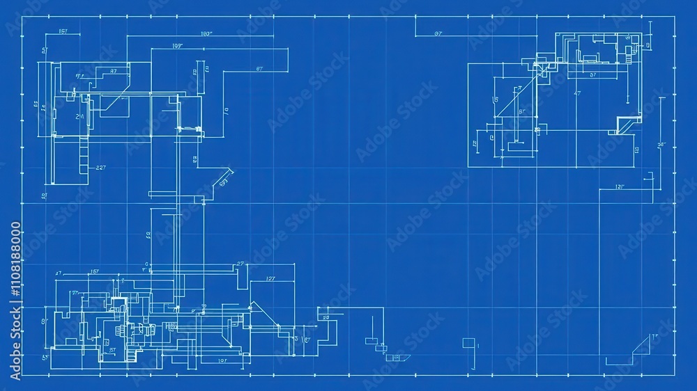 Blue blueprint poster with photo effect showcasing architectural layout, design, poster design, blueprint poster Blue blueprint poster with photo effect showcasing architectural layout, design, poster design, blueprint poster
