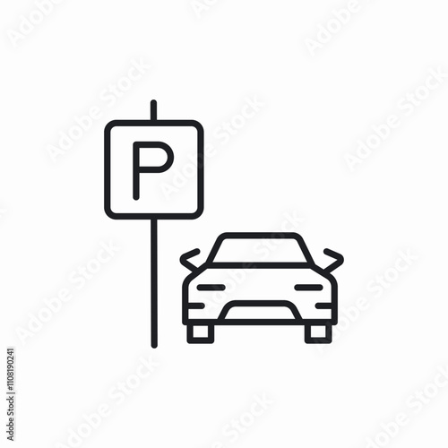 car parking zone icon sign vector