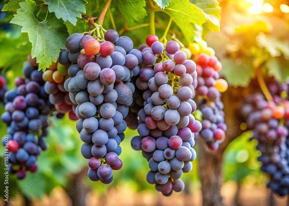 Fototapeta premium red grapes in vineyard