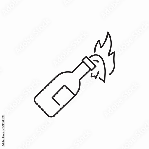 molotov cocktail icon sign vector