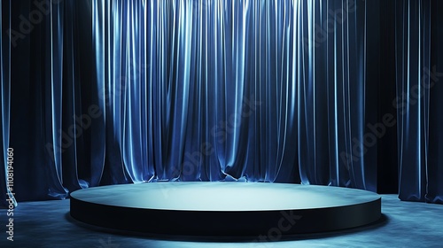 Elegant podium Stage Background with Modern Design and Dynamic Lighting Effects- Generative Ai
