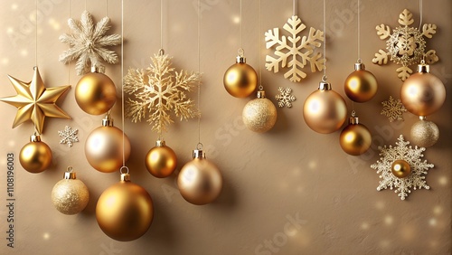 golden christmas balls