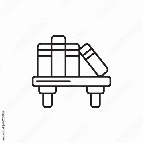 book shelf icon sign vector