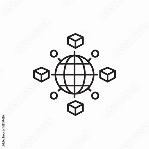 logistics network icon sign vector