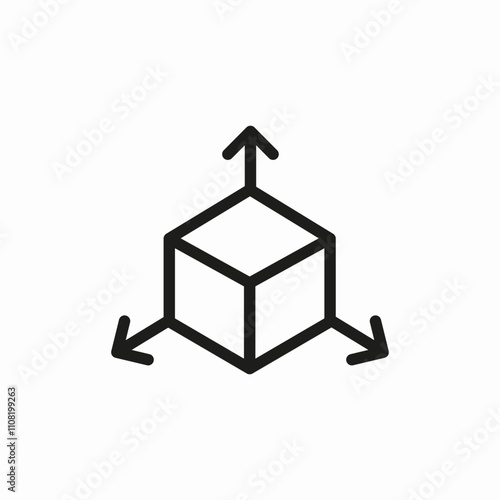 3d object icon sign vector