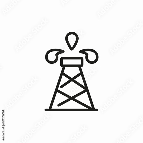 petrol tower oil icon sign vector