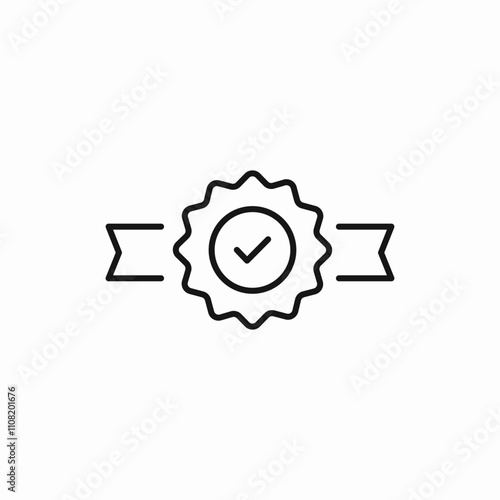 check mark ribbon icon sign vector photo