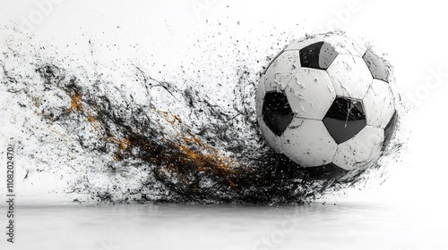 Ball football soccer paint splash isolated dove white background photo