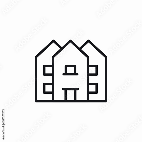 neighbourhood houses icon sign vector