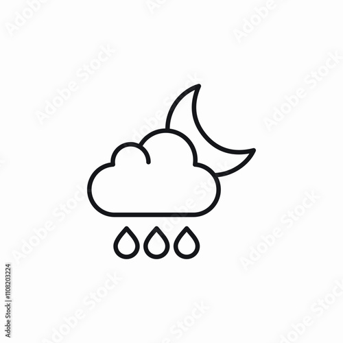 night rain icon sign vector