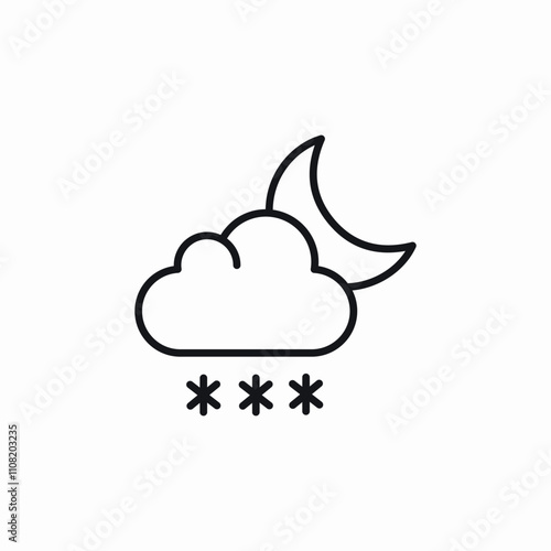 night snow icon sign vector