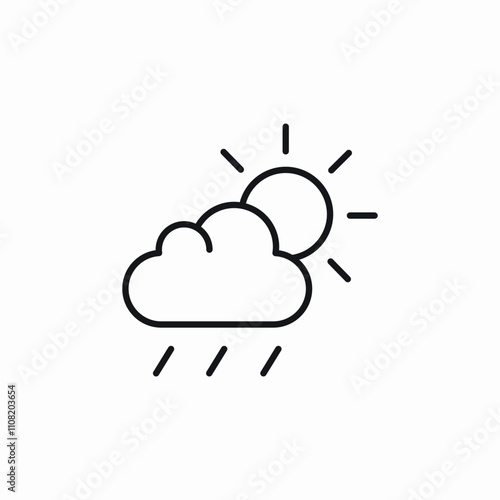 sun cloud rain icon sign vector
