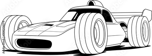a sleek, race car with large tires running down the center, showcasing a modern and dynamic design