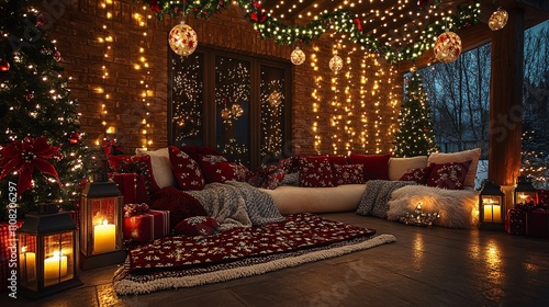 Christmas lounge on porch