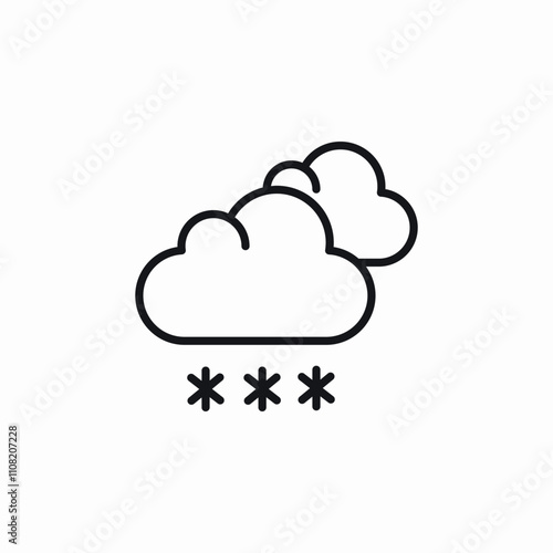 cloud snow icon sign vector