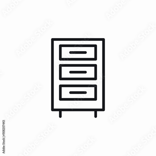 drawer cabinet icon sign vector