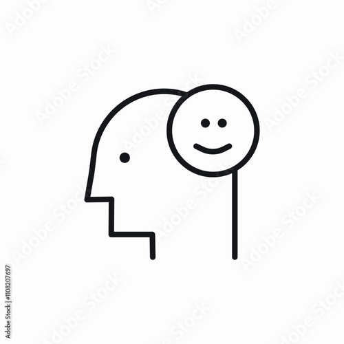 head happy mood icon sign vector