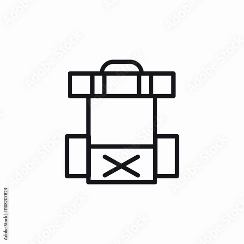 hiking backpack icon sign vector