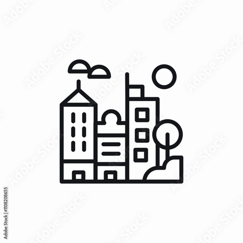 urban modern city icon sign vector