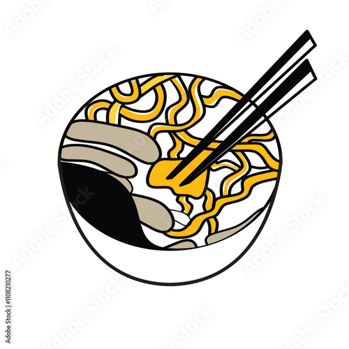 ramen noodle Japanese food vector illustration