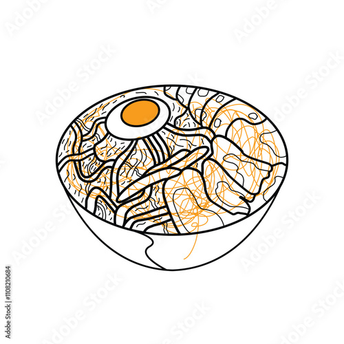 ramen noodle Japanese food vector illustration
