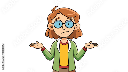  young woman with glasses shrugging her shoulders while looking perplexed